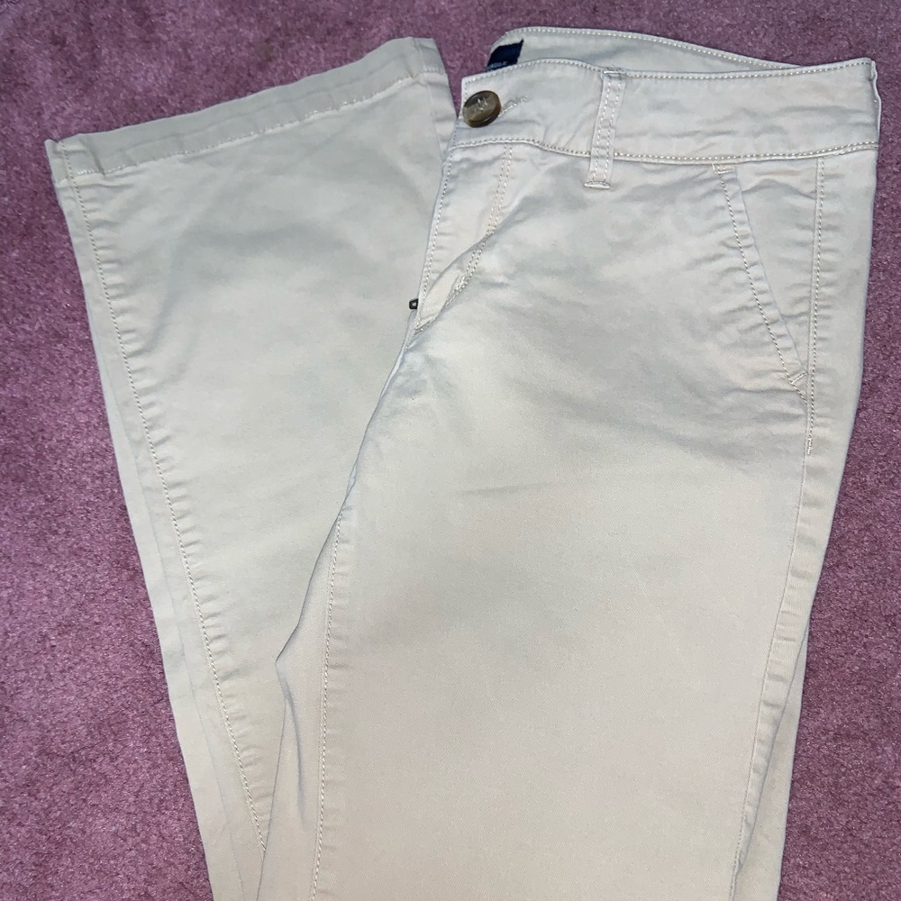 American Eagle kick boot khaki pants